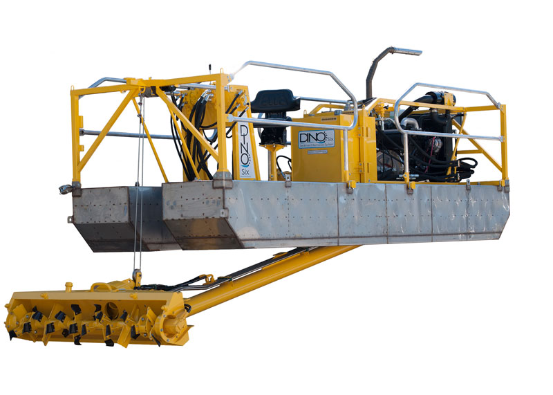 yellow dino6 dredging machine on a white background